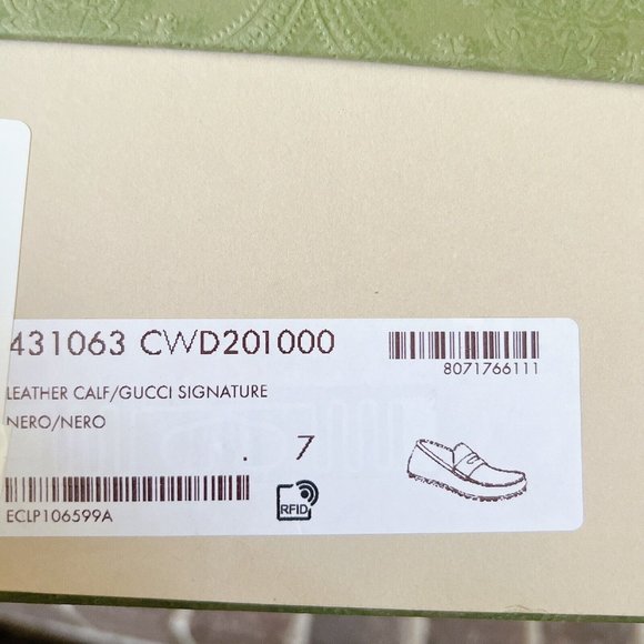 Gucci Signature Driver Supreme GG Black Debossed Leather Loafer Mens UK 7 US 7.5 - Picture 11 of 12